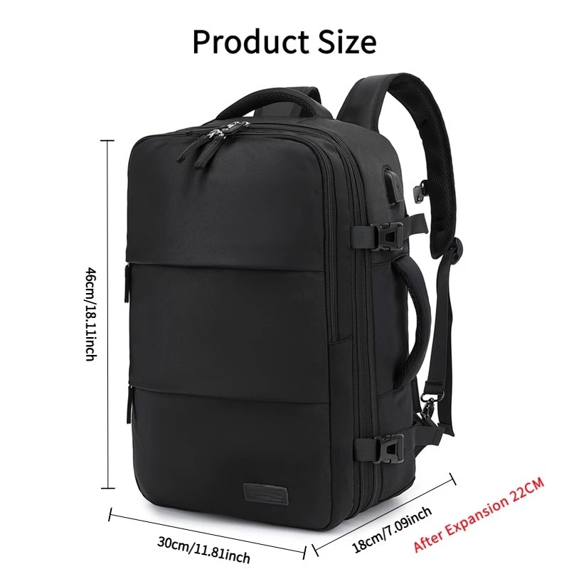 40L Travel bagpack Expandable waterproof Carry on backpack Laptop 15.6 inch
